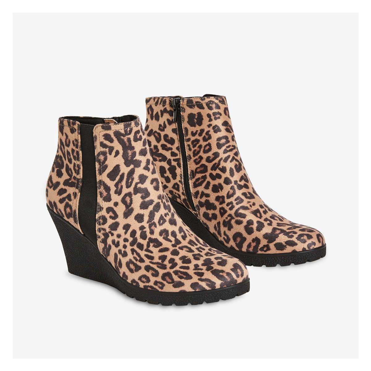 Brown wedge ankle booties sale